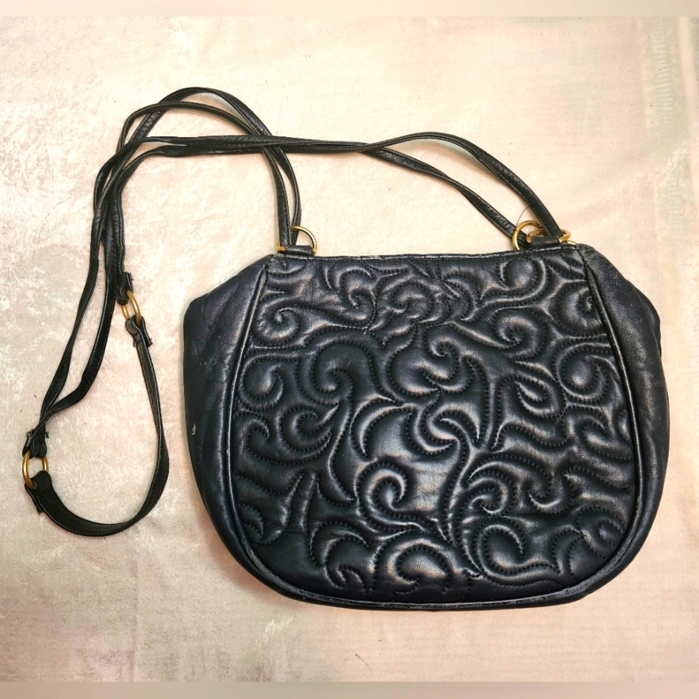 LJS Black Quilted Shoulder Bag